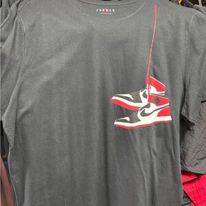 Jordan Retro 1 Black Tee Mens New